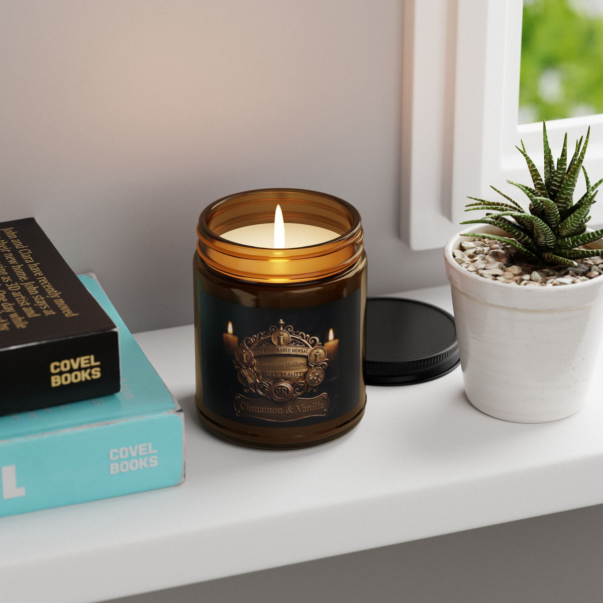 Relax Reality Candle 'Cinnamon & Vanilla' — Amber Glass Jar