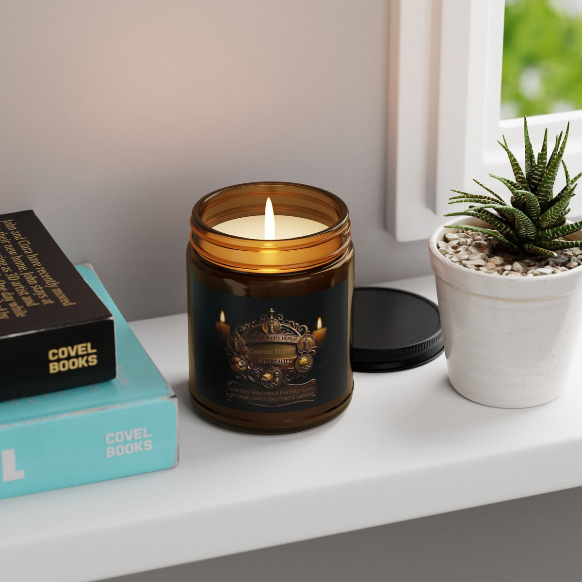Relax Reality Candle 'Coconut Cream & Cardamom' — Amber Glass Jar