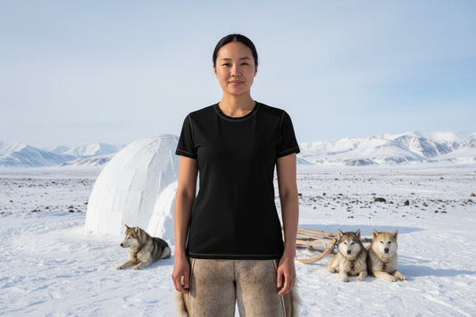 NRG Clothing for Women: Black T-shirt with White Stitch