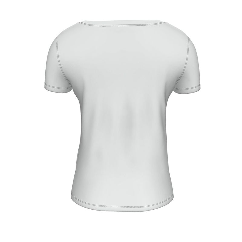 NRG Clothing for Women: White Scoop Neck T-Shirt with Black Stitch