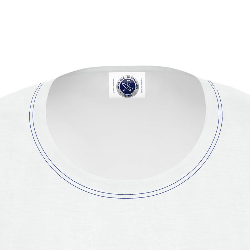 NRG Clothing for Women: White T-Shirt with Blue Stitch