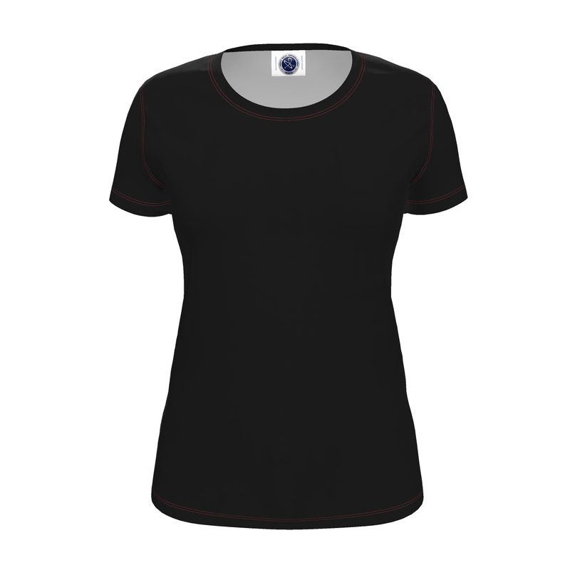 NRG Clothing for Women: Black T-Shirt with Red Stitch