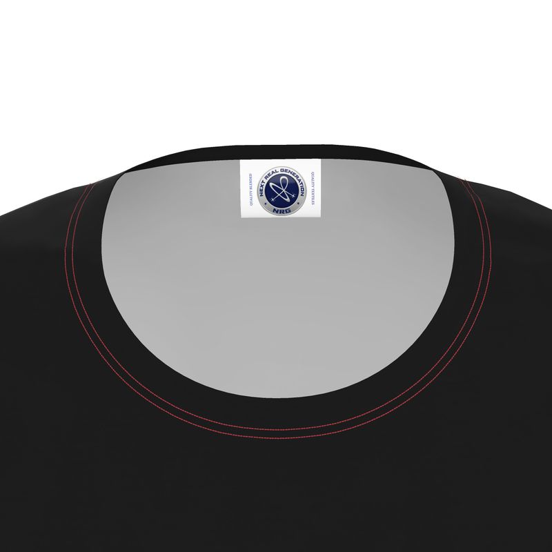 NRG Clothing for Women: Black T-Shirt with Red Stitch