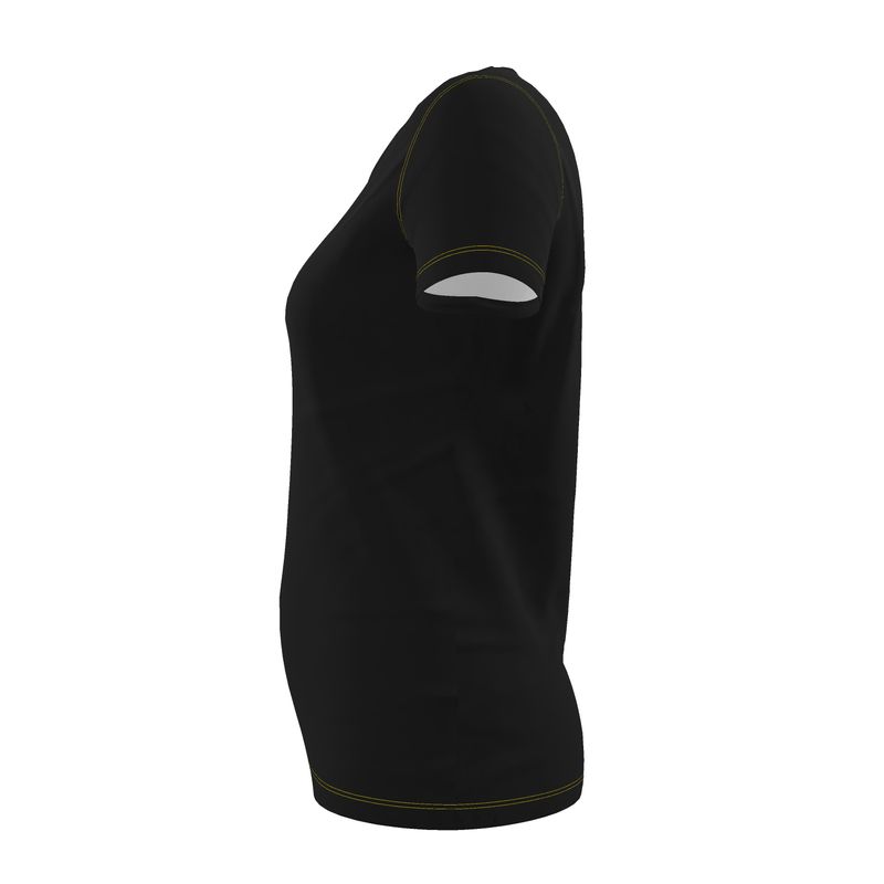 NRG Clothing for Women: Black T-Shirt with Yellow Stitch