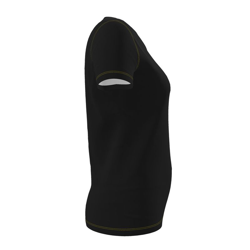 NRG Clothing for Women: Black T-Shirt with Yellow Stitch