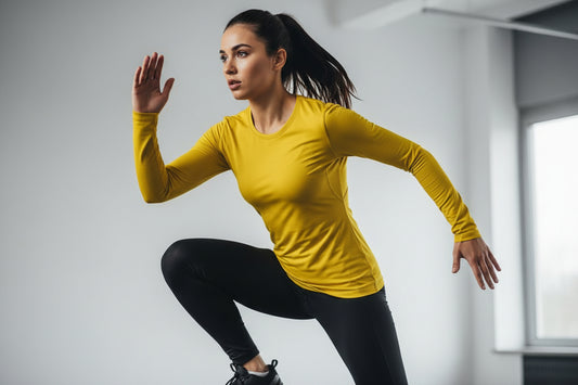 NRG Clothing for Women: Yellow Long Sleeve with Blue Stitch