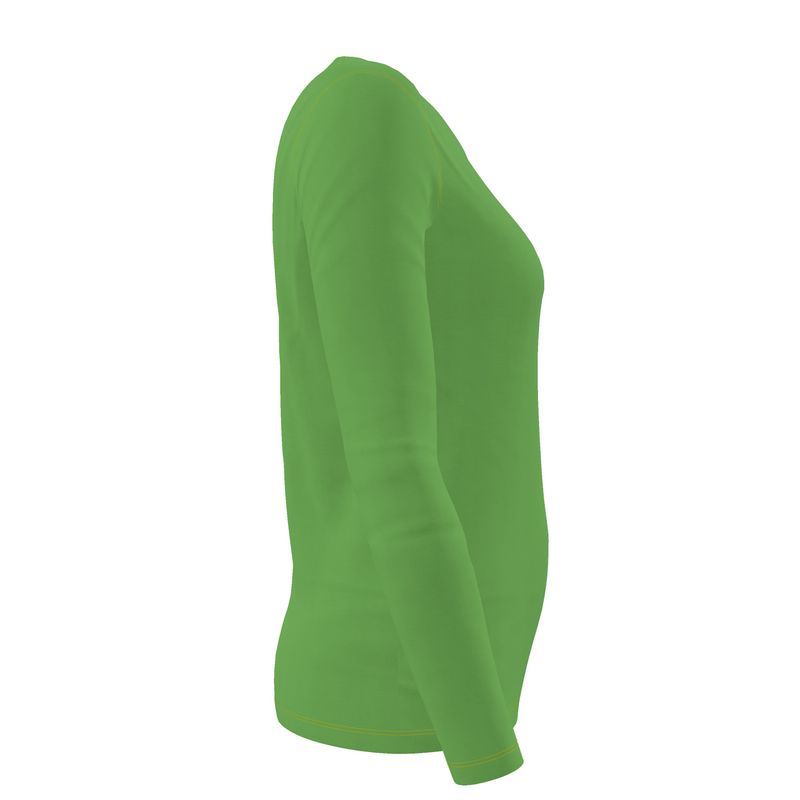 NRG Clothing for Women: Green Long Sleeve with Yellow Stitch