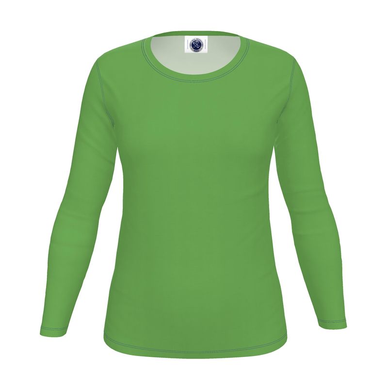 NRG Clothing for Women: Green Long Sleeve with Blue Stitch