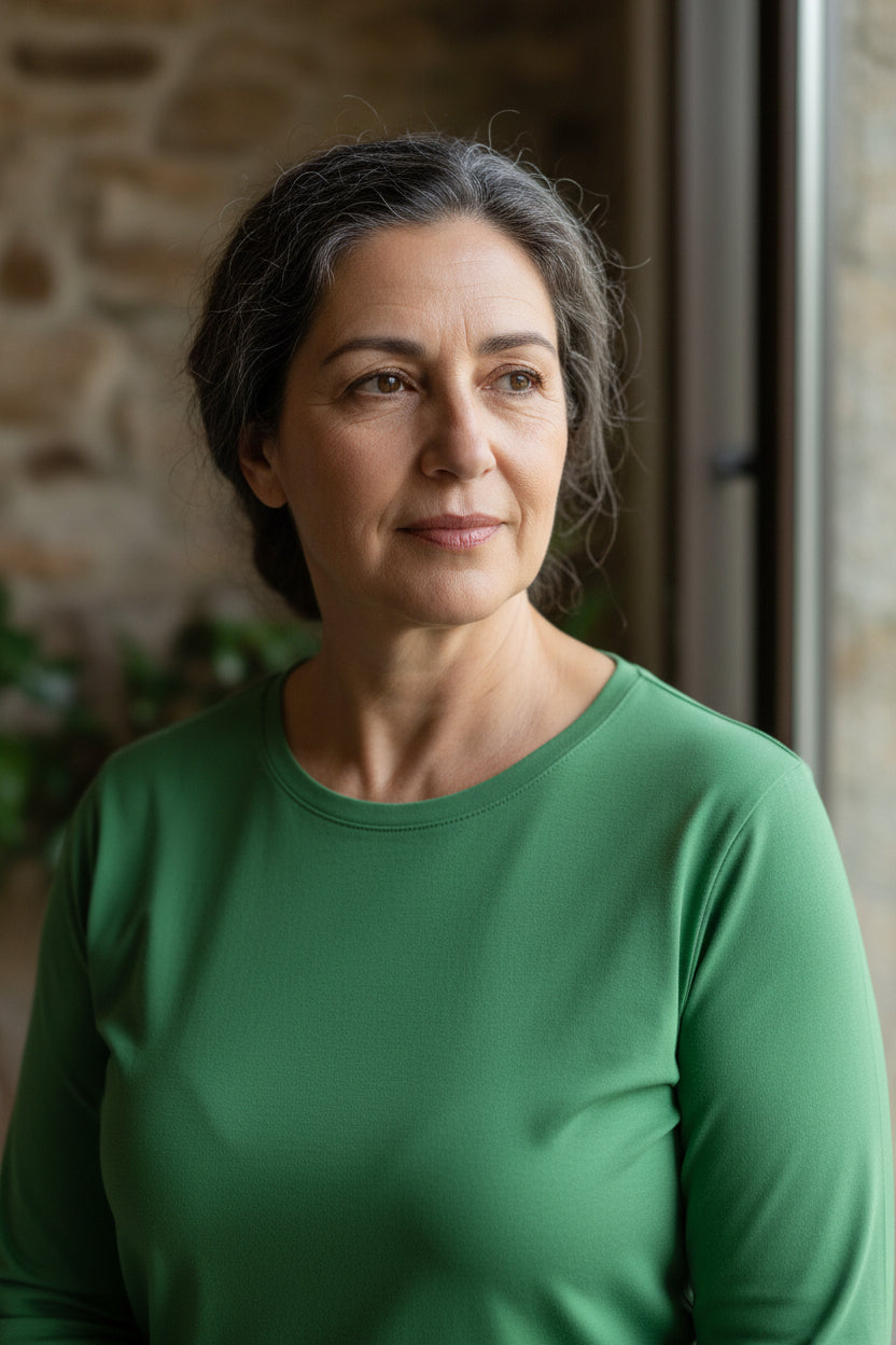 NRG Clothing for Women: Green Long Sleeve with White Stitch