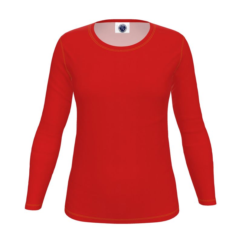 NRG Clothing for Women: Red Long Sleeve with Yellow Stitch