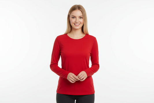 NRG Clothing for Women: Red Long Sleeve with Black Stitch