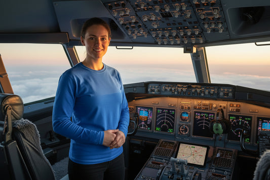 NRG Clothing for Women: Blue Long Sleeve with White Stitch