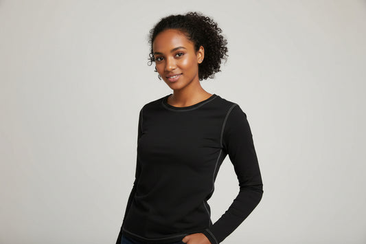NRG Clothing for Women: Black Long Sleeve with White Stitch