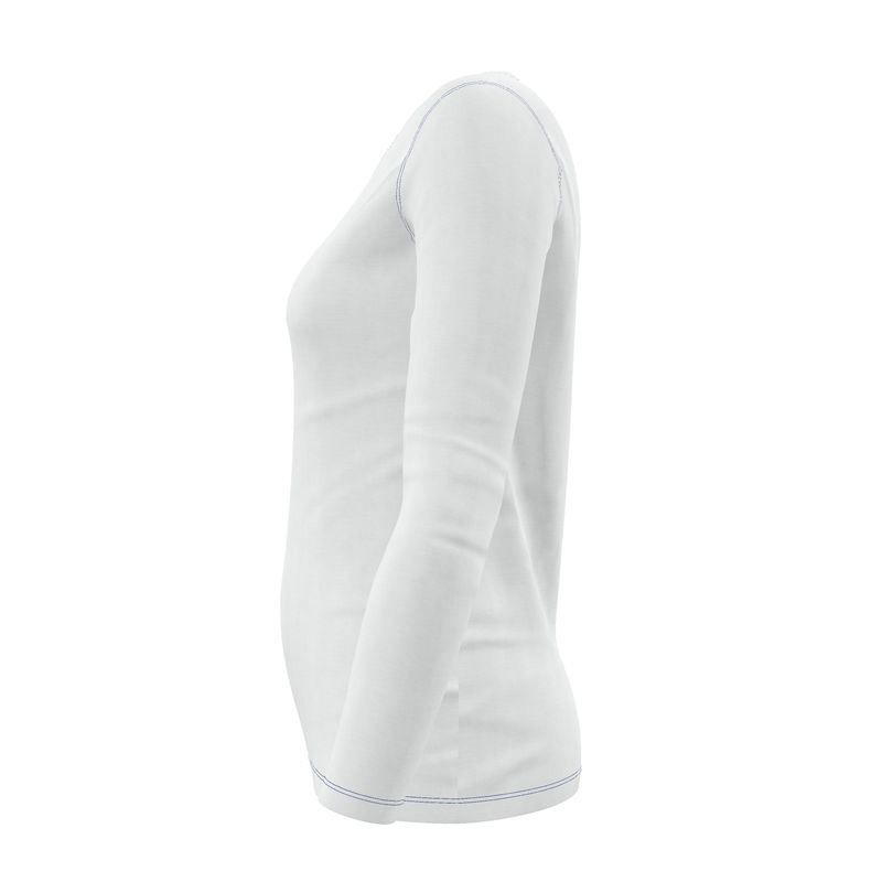 NRG Clothing for Women: White Long Sleeve with Blue Stitch