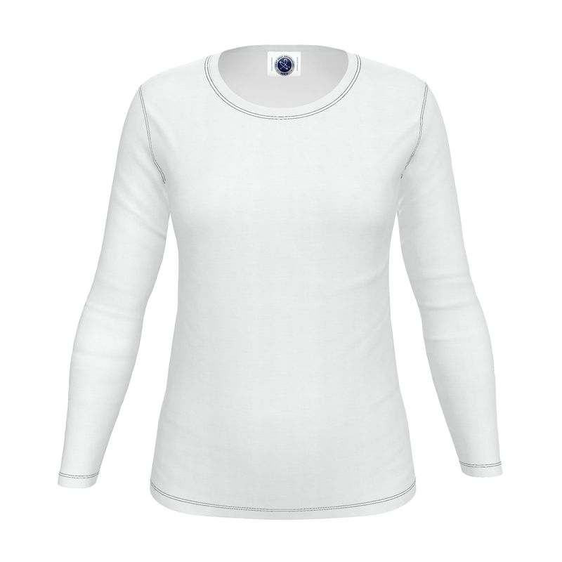 NRG Clothing for Women: White Long Sleeve with Black Stitch