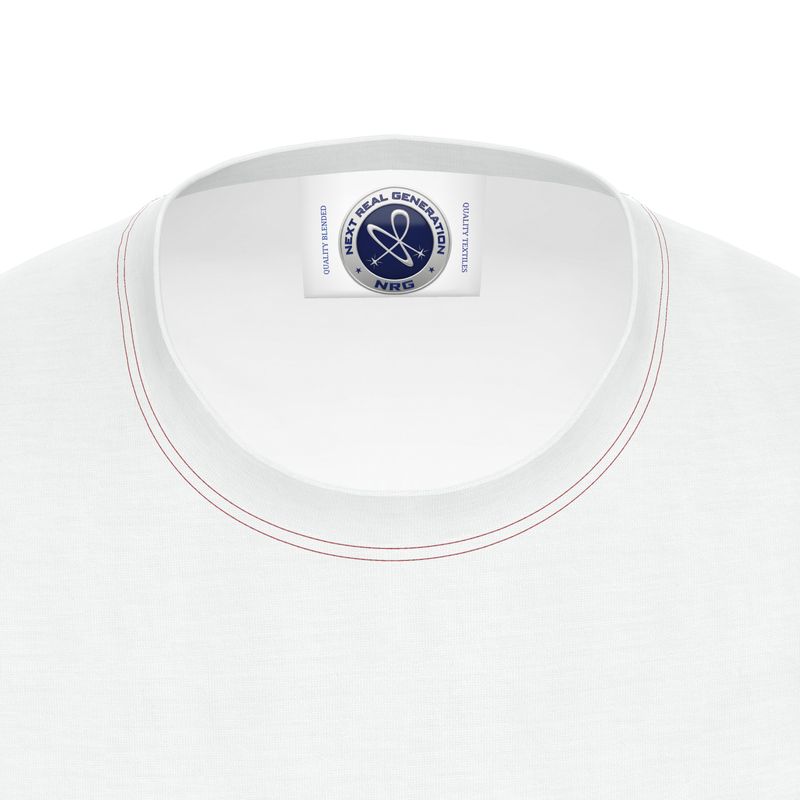 NRG Clothing for Men: White T-Shirt with Red Stitch