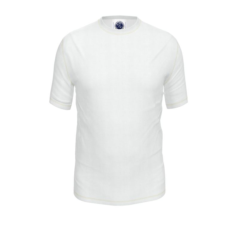 NRG Clothing for Men: White T-Shirt with Yellow Stitch