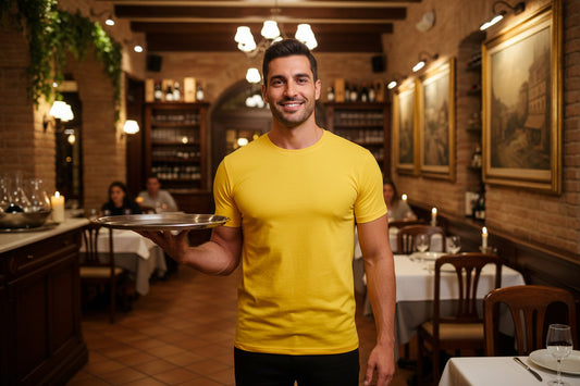 NRG Clothing for Men: Yellow T-Shirt with Plain Stitch