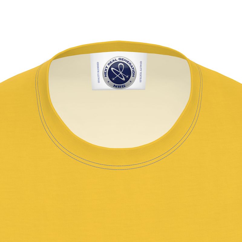 NRG Clothing for Men: Yellow T-Shirt with Blue Stitch