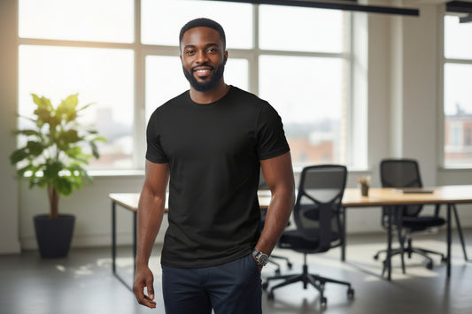 NRG Clothing for Men: Black T-Shirt with Plain Stitch