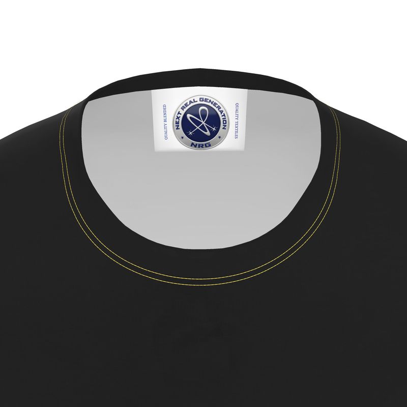 NRG Clothing for Men: Black T-Shirt with Yellow Stitch