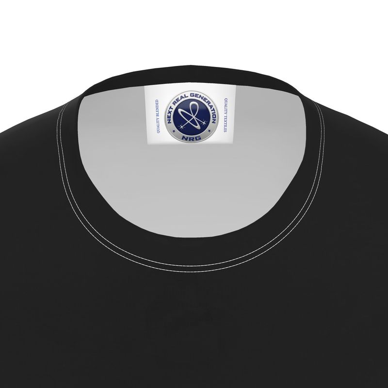 NRG Clothing for Men: Black T-Shirt with White Stitch
