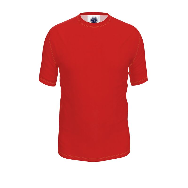 NRG Clothing for Men: Red T-Shirt with Yellow Stitch