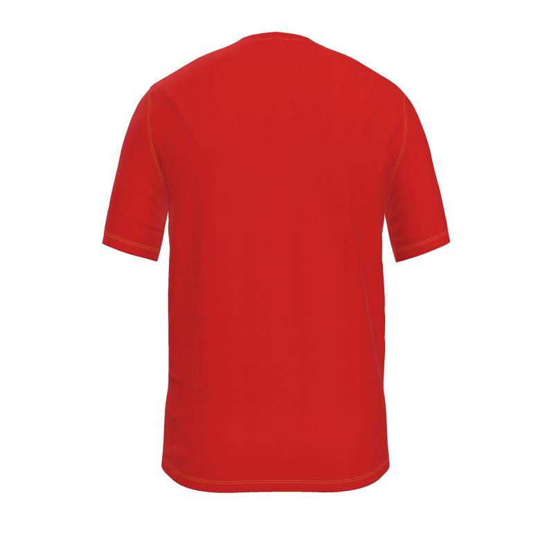 NRG Clothing for Men: Red T-Shirt with Yellow Stitch