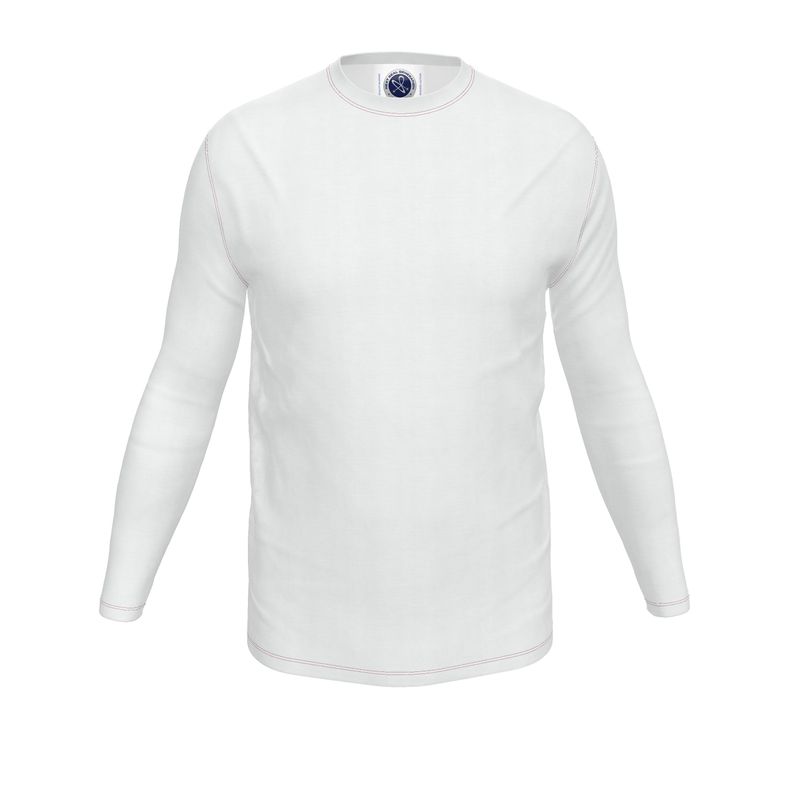 NRG Clothing for Men: White Long Sleeve with Plain Stitch