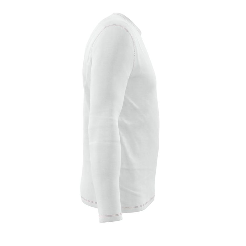 NRG Clothing for Men: White Long Sleeve with Red Stitch