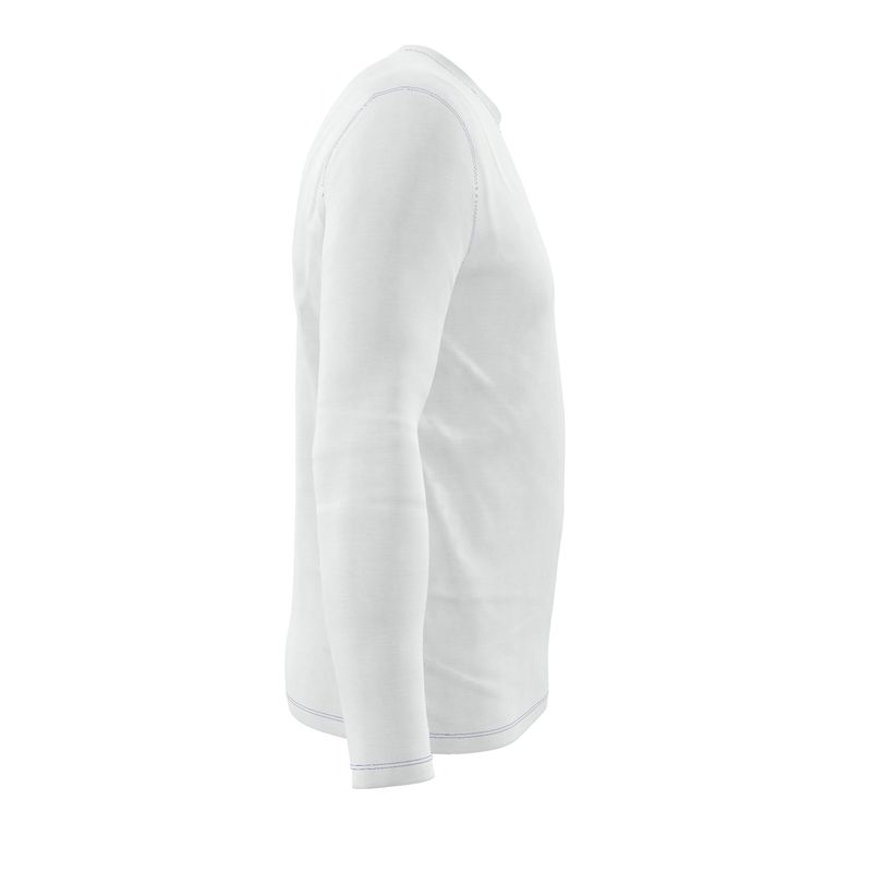 NRG Clothing for Men: White Long Sleeve with Blue Stitch