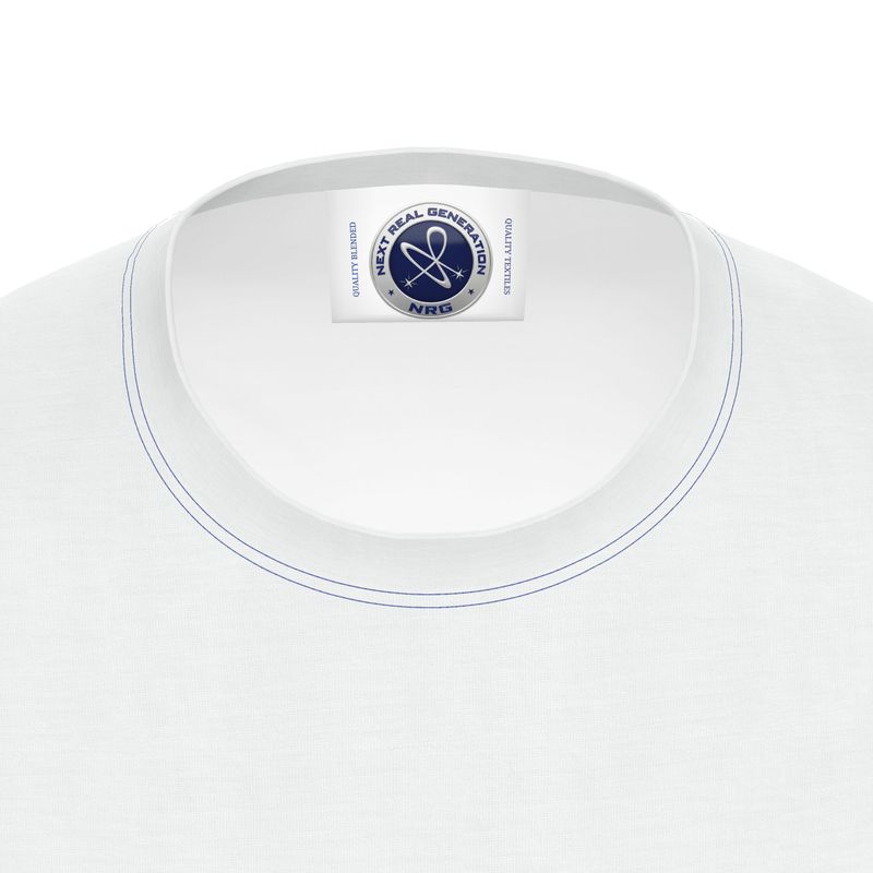 NRG Clothing for Men: White Long Sleeve with Blue Stitch