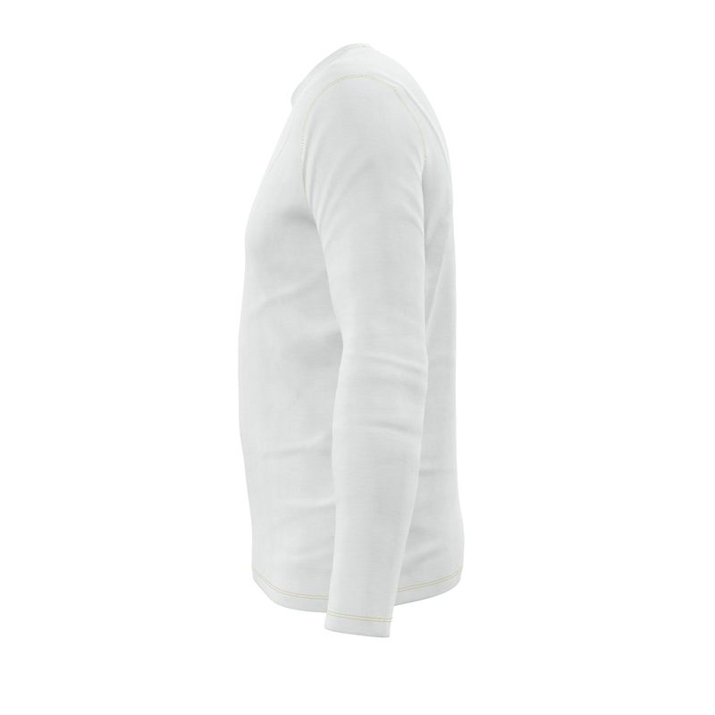 NRG Clothing for Men: White Long Sleeve with Yellow Stitch