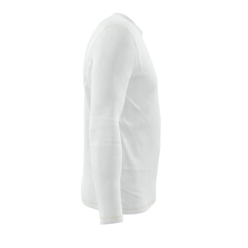 NRG Clothing for Men: White Long Sleeve with Yellow Stitch