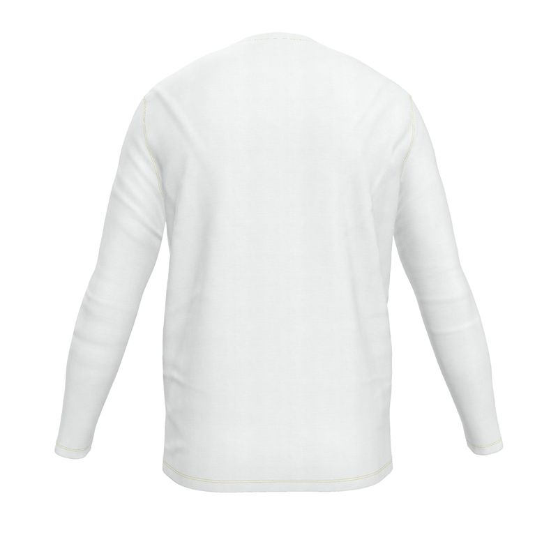 NRG Clothing for Men: White Long Sleeve with Yellow Stitch