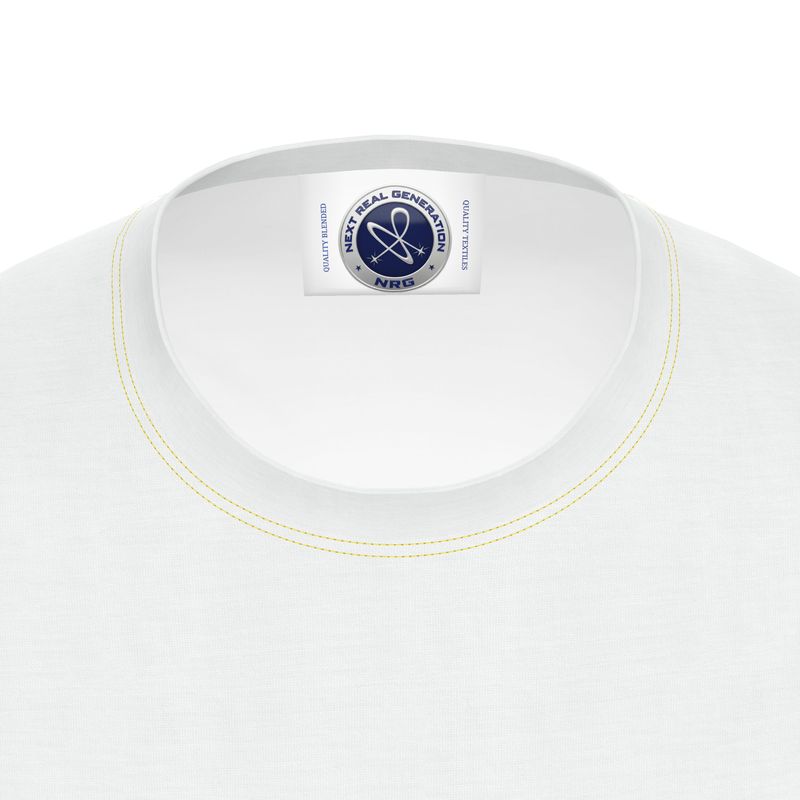 NRG Clothing for Men: White Long Sleeve with Yellow Stitch