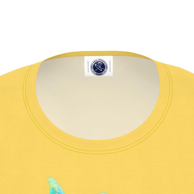 NRG Yellow Butterfly Explosion 2: Womens T-Shirt with Plain Stitch