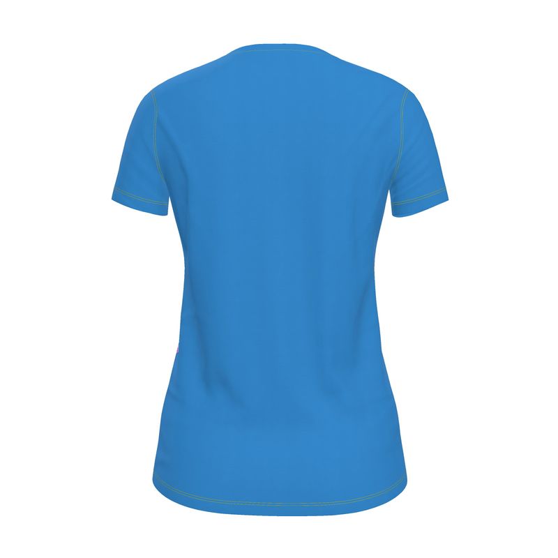 NRG Blue Butterfly Explosion 2: Womens T-Shirt with Yellow Stitch