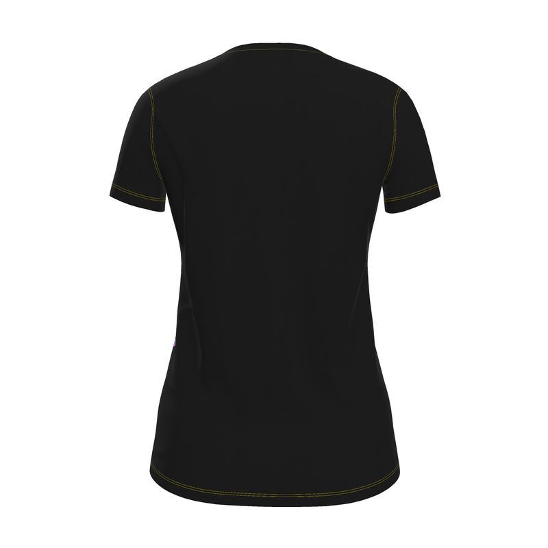 NRG Black Butterfly Explosion 2: Womens T-Shirt with Yellow Stitch