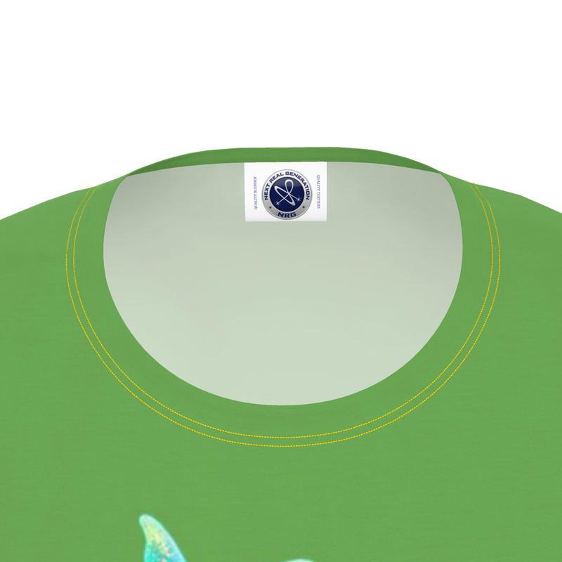 NRG Green Butterfly Explosion 2: Womens T-Shirt  with Yellow Stitch