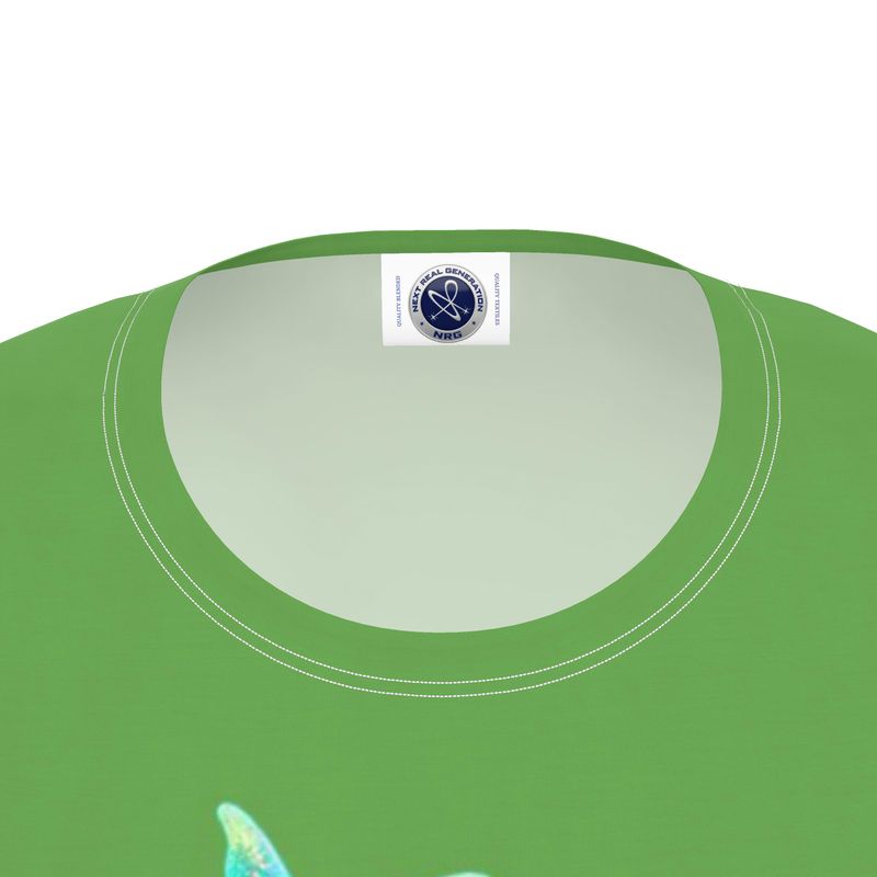 NRG Green Butterfly Explosion 2: Womens T-Shirt with White Stitch