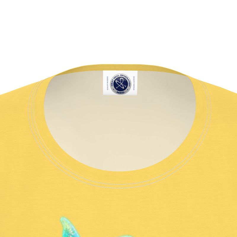 NRG Yellow Butterfly Explosion 2: Womens Long Sleeve with White Stitch