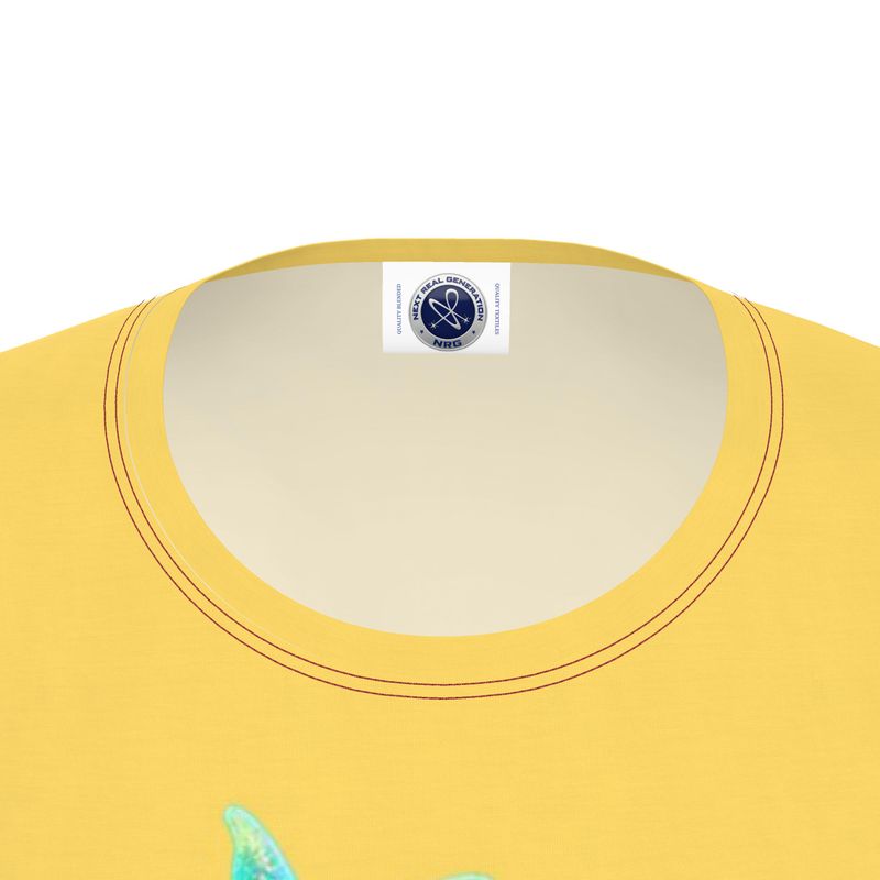 NRG Yellow Butterfly Explosion 2: Womens Long Sleeve with Red Stitch