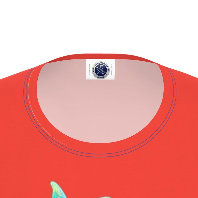 NRG Red Butterfly Explosion 2: Womens Long Sleeve with Blue Stitch