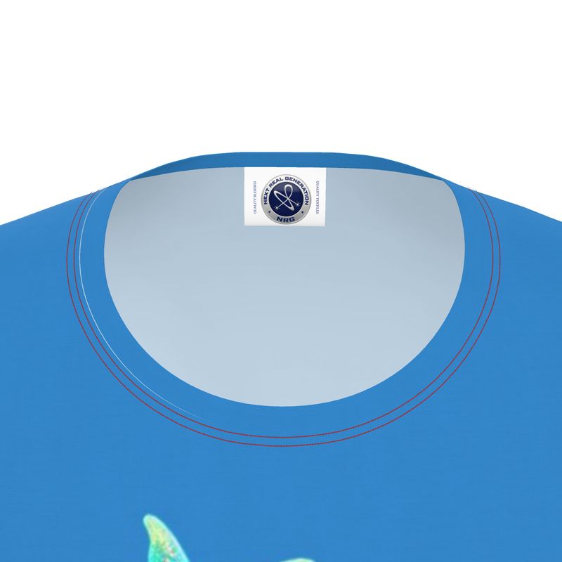 NRG Blue Butterfly Explosion 2: Womens Long Sleeve with Red Stitch