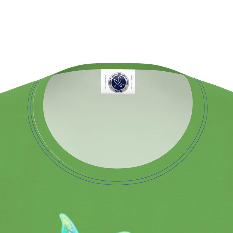 NRG Green Butterfly Explosion 2: Womens Long Sleeve with Blue Stitch
