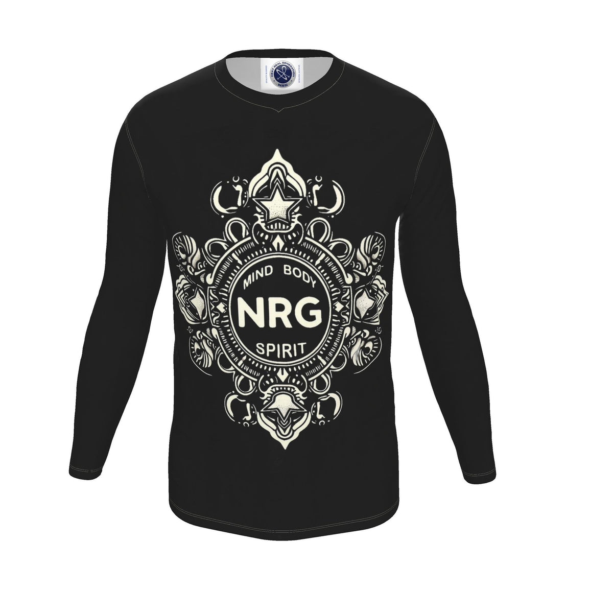 Mind Body Spirit Mens Long Sleeve T-Shirt (Cream Stitch)