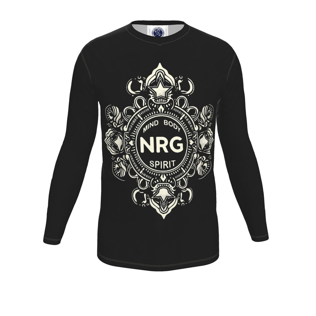 Mind Body Spirit Mens Long Sleeve T-Shirt (Cream Stitch)