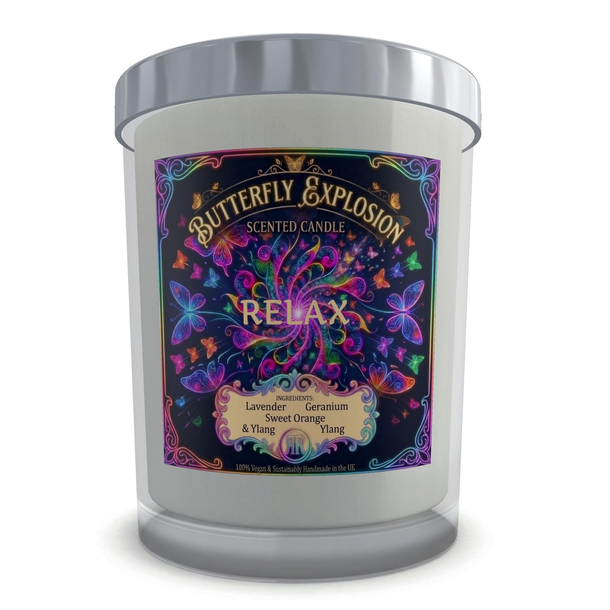 Butterfly Explosion - Relax - Set Candle in Glass