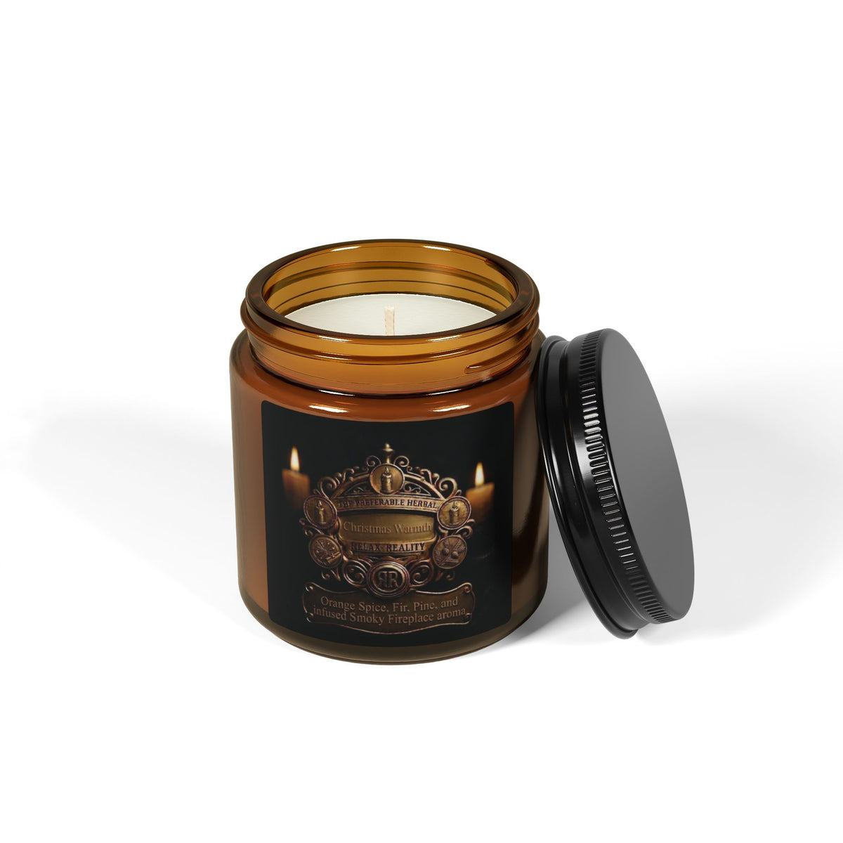 Relax Reality Candle 'Christmas Warmth' — Amber Glass Jar